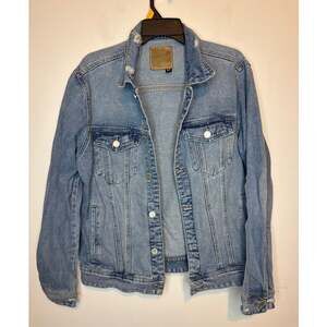 Blank NYC Womens Light Wash Denim Trucker Jacket Size Medium Jean Button Front